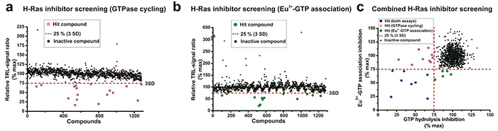 High-throughput dual screening of Ras activities and inhibitors