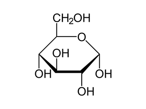 Molecular structure of alpha-D-glucopyranose