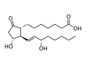 Chemical structure of prostaglandin E1 (alprostadil)