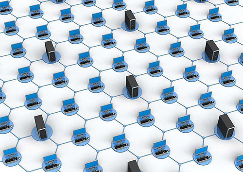 Computer network illustration for biological data analysis