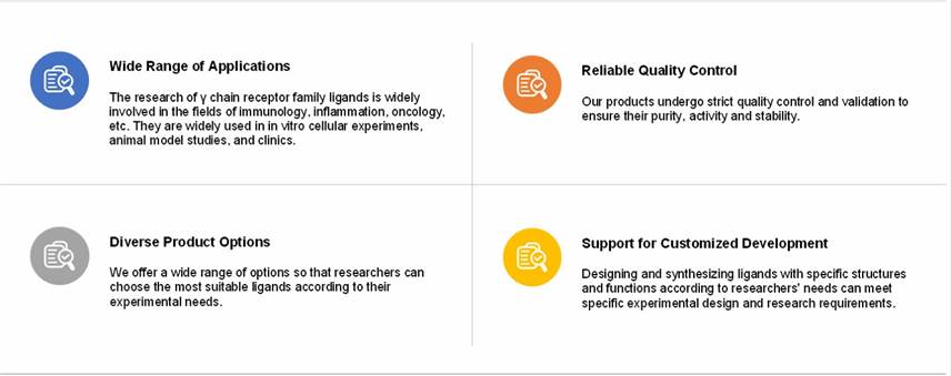 Advantages of Common gamma Chain Receptor Family Ligand Products.