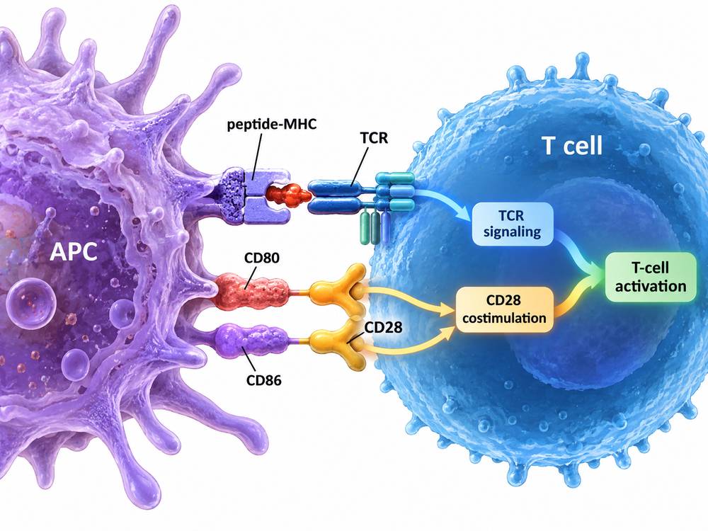 T-cell receptor signaling supported by CD80/CD86-CD28 costimulation.