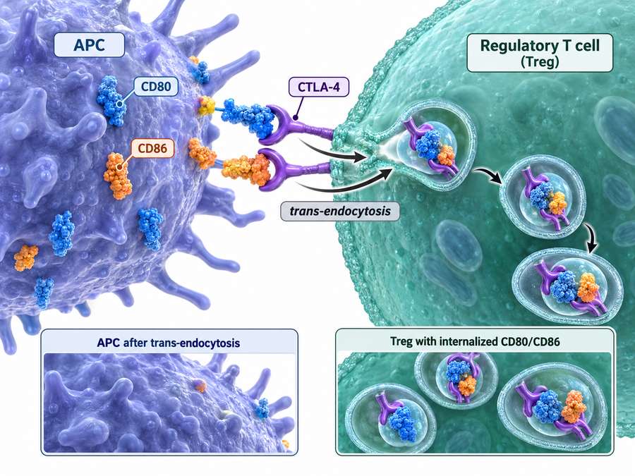 CTLA-4 removing CD80 and CD86 from antigen-presenting cells through trans-endocytosis.