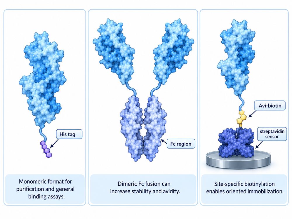 His, Fc and Avi-tagged formats of a recombinant CD antigen protein.