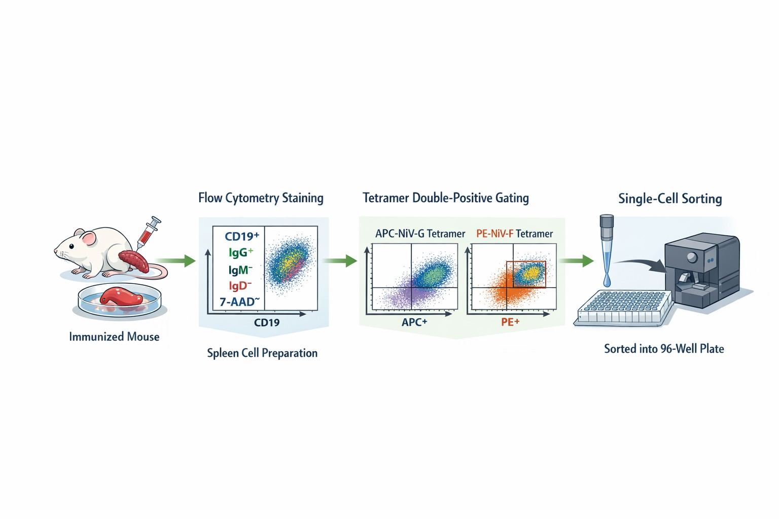 workflow-for-niv-specific-b-cell-sorting-based-on-tetramer-antigens